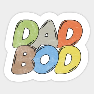 Dad Bod /// 80s Style Faded Funny Retro Design Sticker